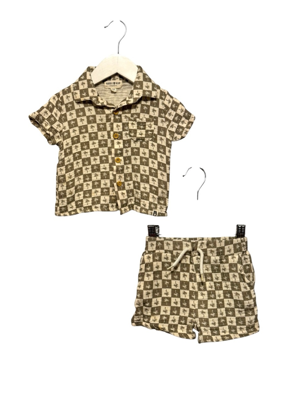 ⭐️ 5/$30 Rabbit + Bear Kids Muslin Matching Set size 12M